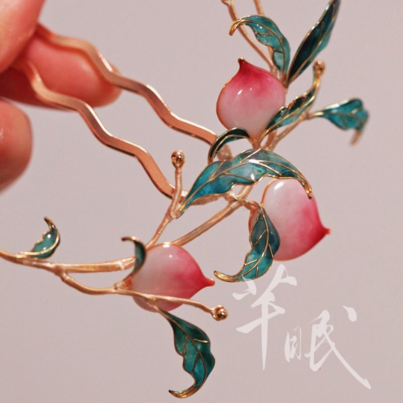 Chinoiserie PeachHairpin5