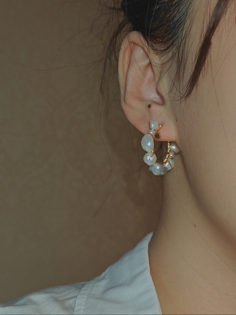 Chinoiserie PearlHoopEarrings1