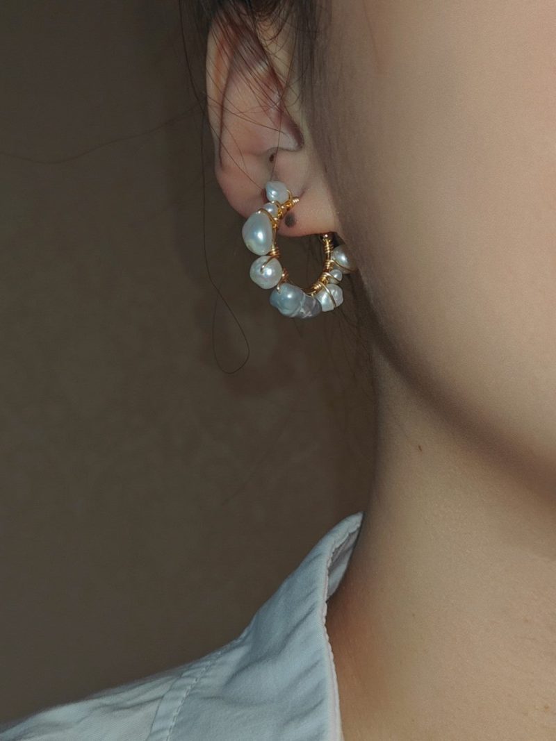 Chinoiserie PearlHoopEarrings6