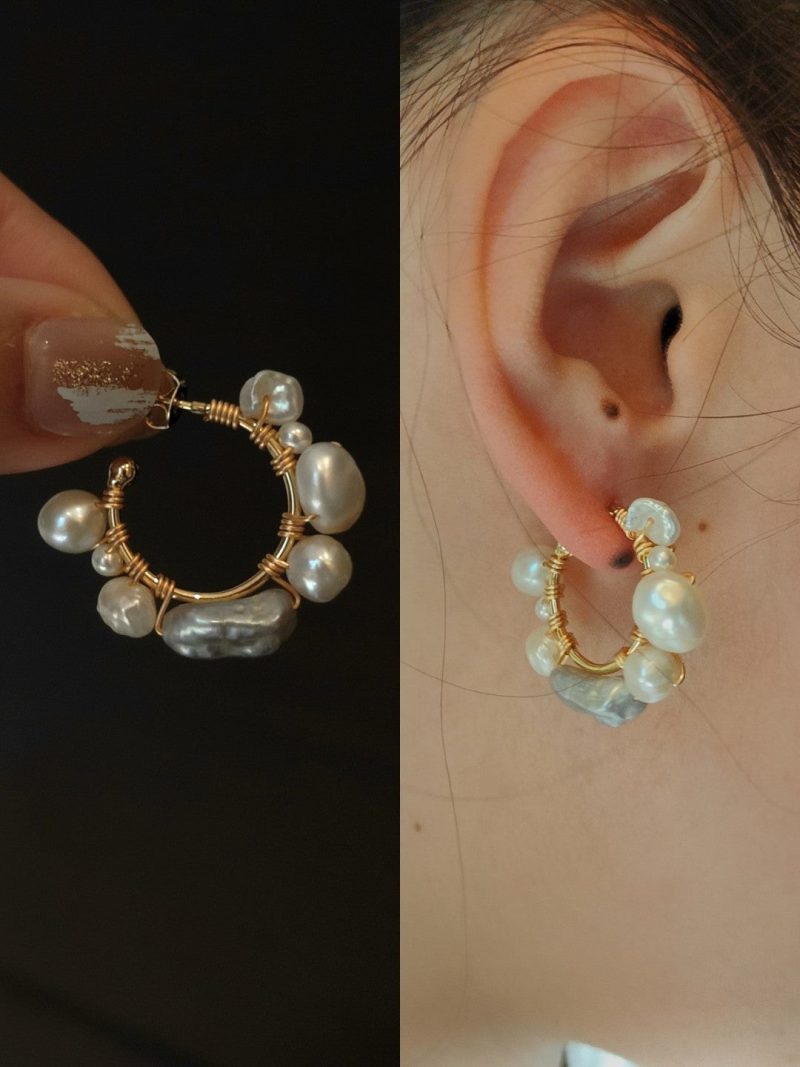 Chinoiserie PearlHoopEarrings7