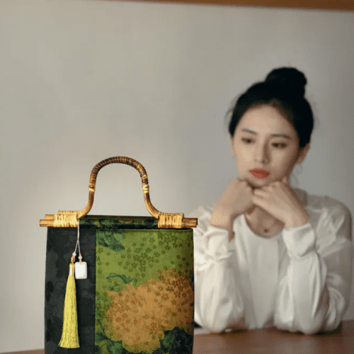 Chinoiserie PeonyBambooHandleHandbag6