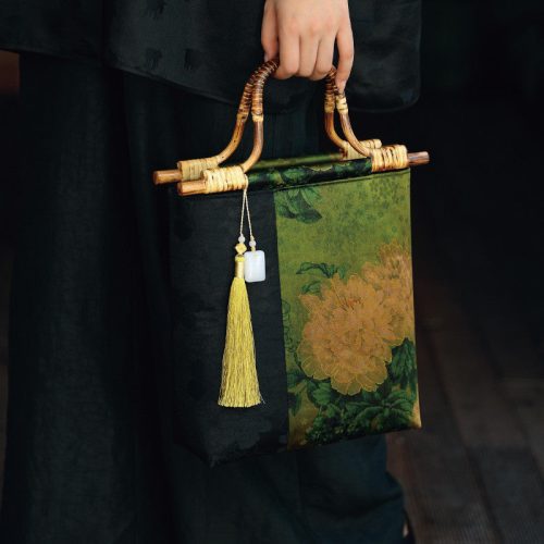 Chinoiserie PeonyBambooHandleHandbag8