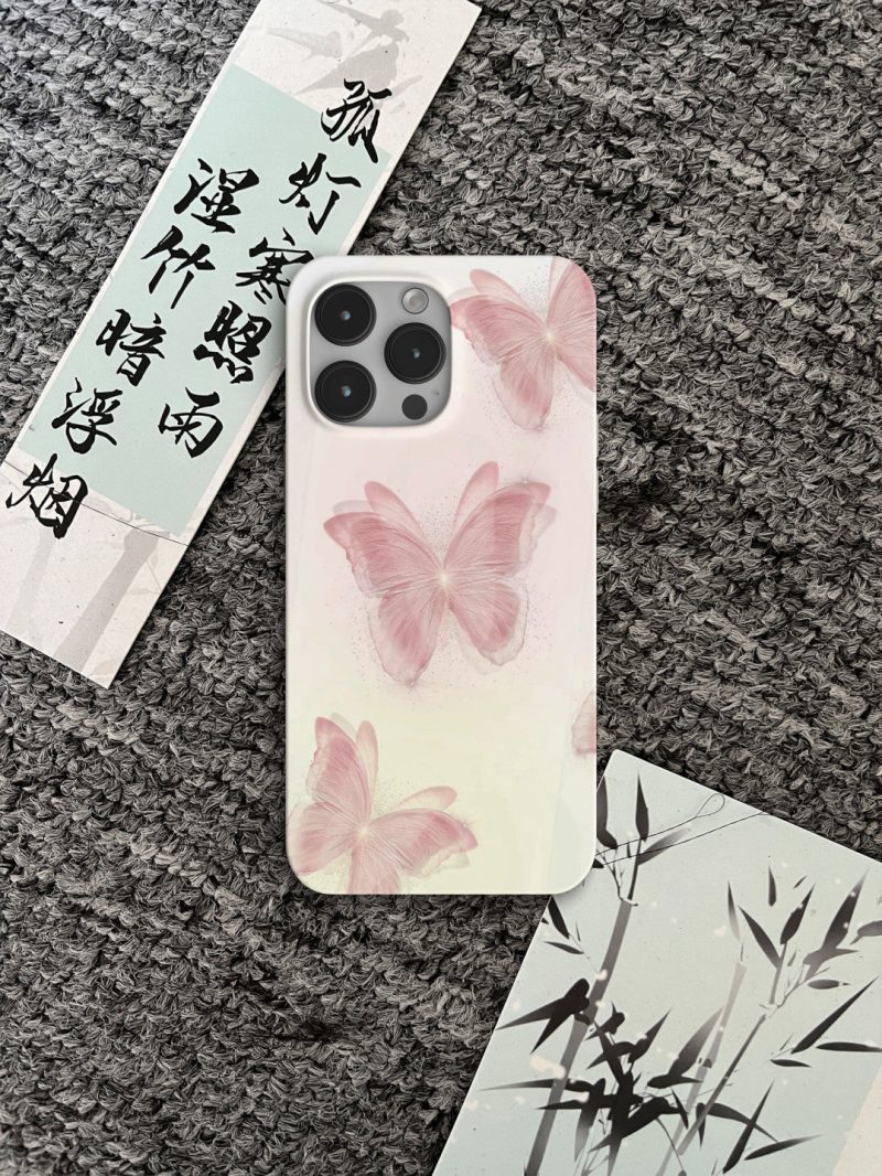 Chinoiserie PinkButterflyPrintedPhoneCase2