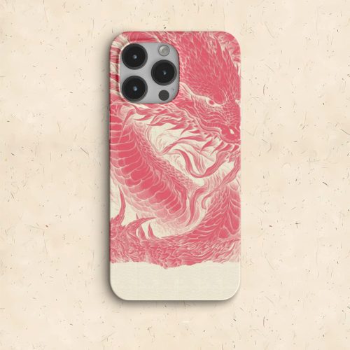 Chinoiserie PinkDragonPrintedPhoneCase1