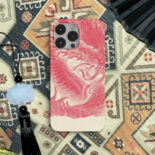 Chinoiserie PinkDragonPrintedPhoneCase4