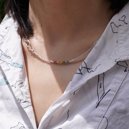 Chinoiserie RainbowTourmalineCrystalBeadedNecklace3