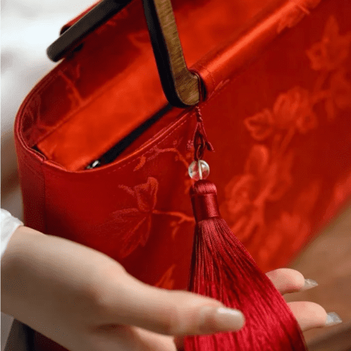 Chinoiserie RedBlossomSilkHandbag6