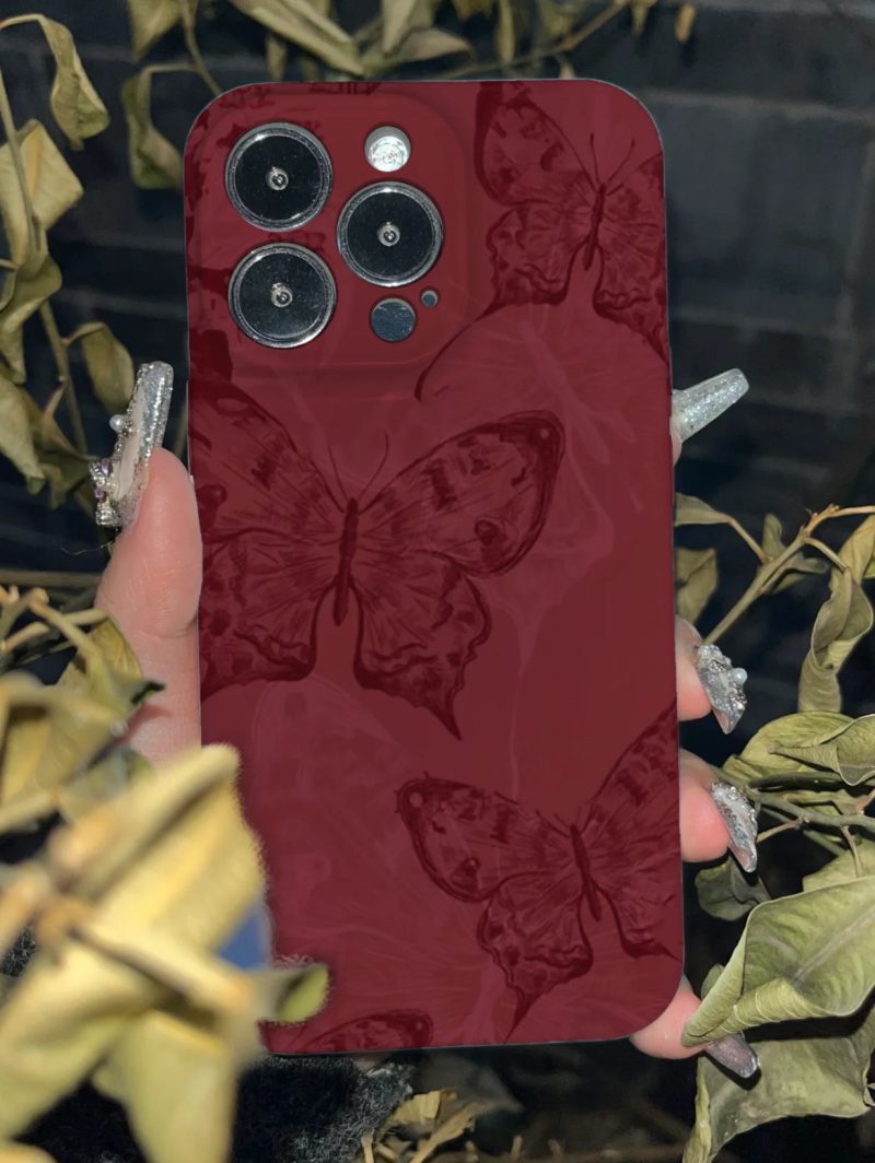 Chinoiserie RedButterflyPrintedPhoneCase2