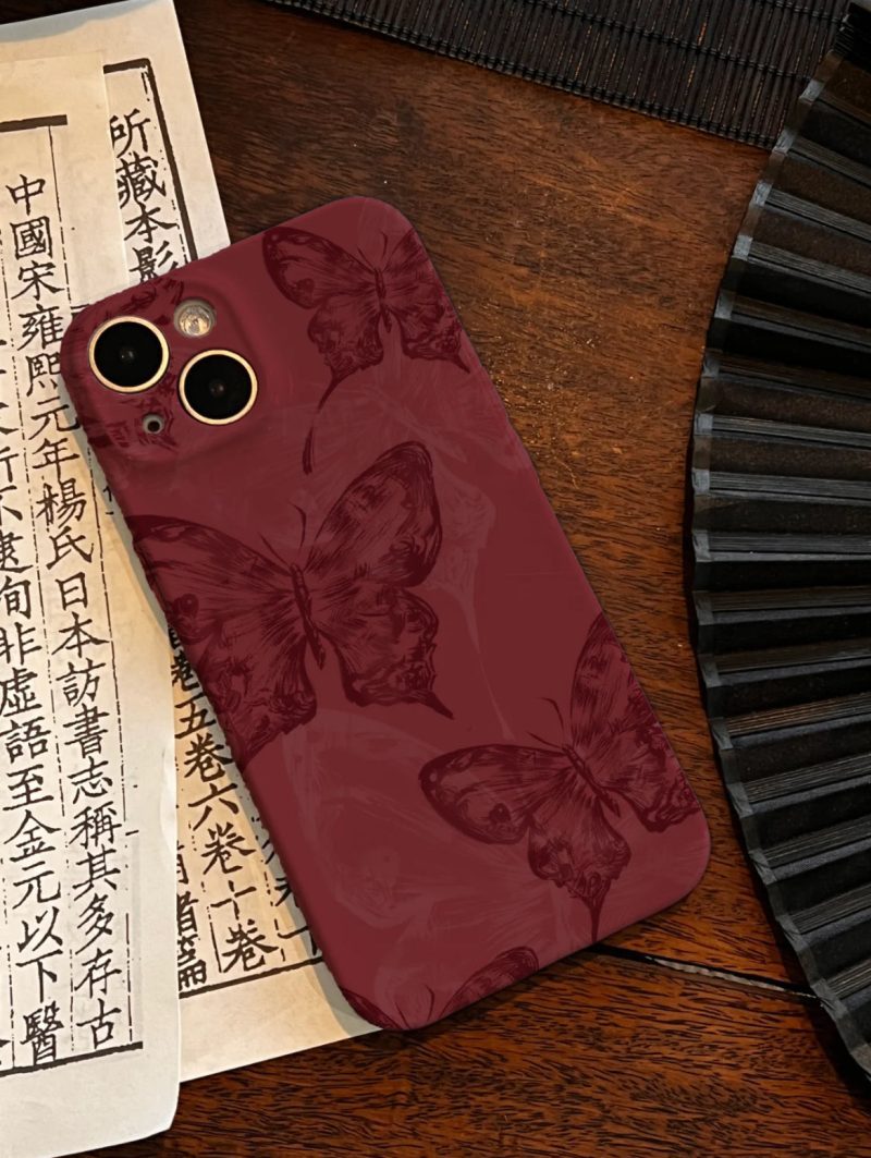 Chinoiserie RedButterflyPrintedPhoneCase4