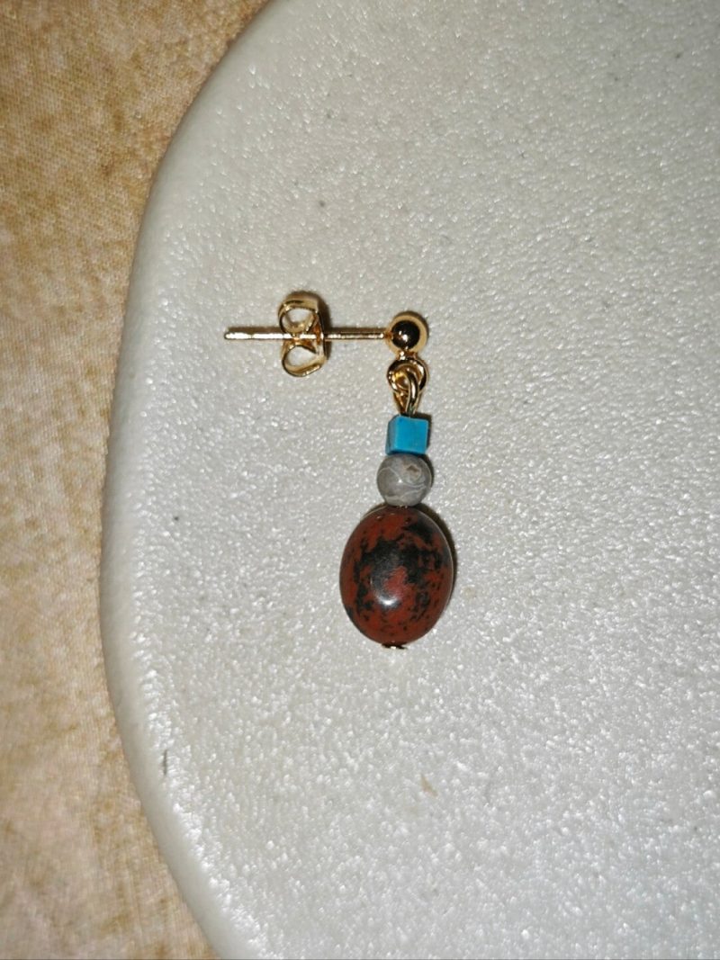 Chinoiserie RusticRedTurquoiseDropEarrings2