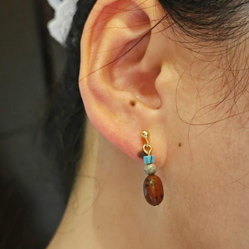 Chinoiserie RusticRedTurquoiseDropEarrings3