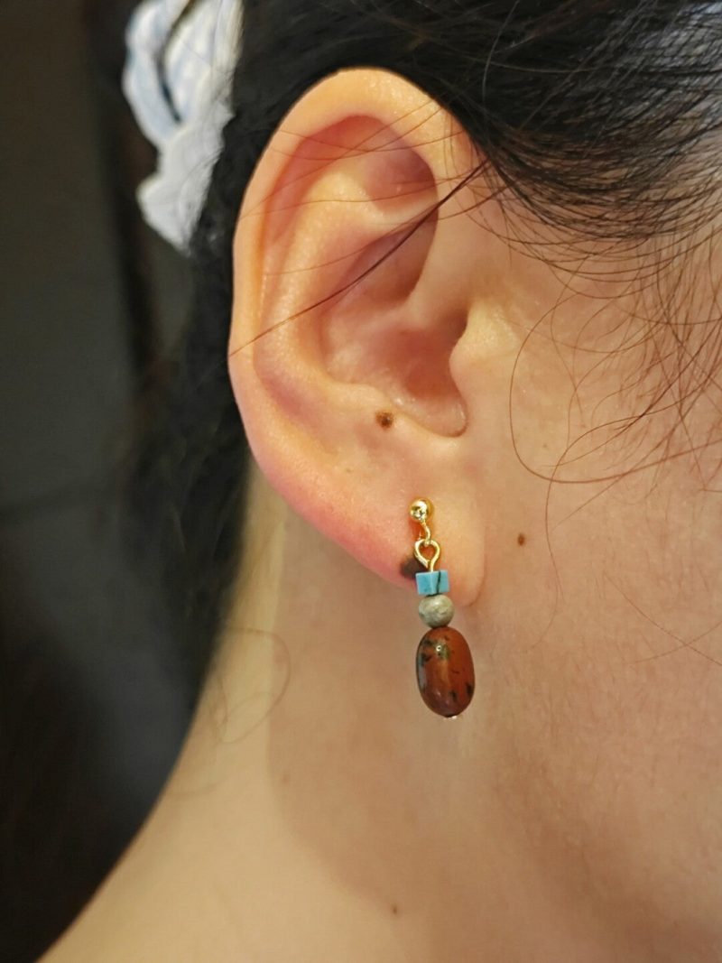 Chinoiserie RusticRedTurquoiseDropEarrings3