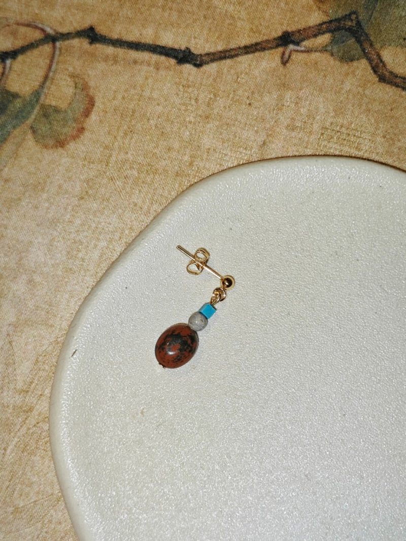 Chinoiserie RusticRedTurquoiseDropEarrings4