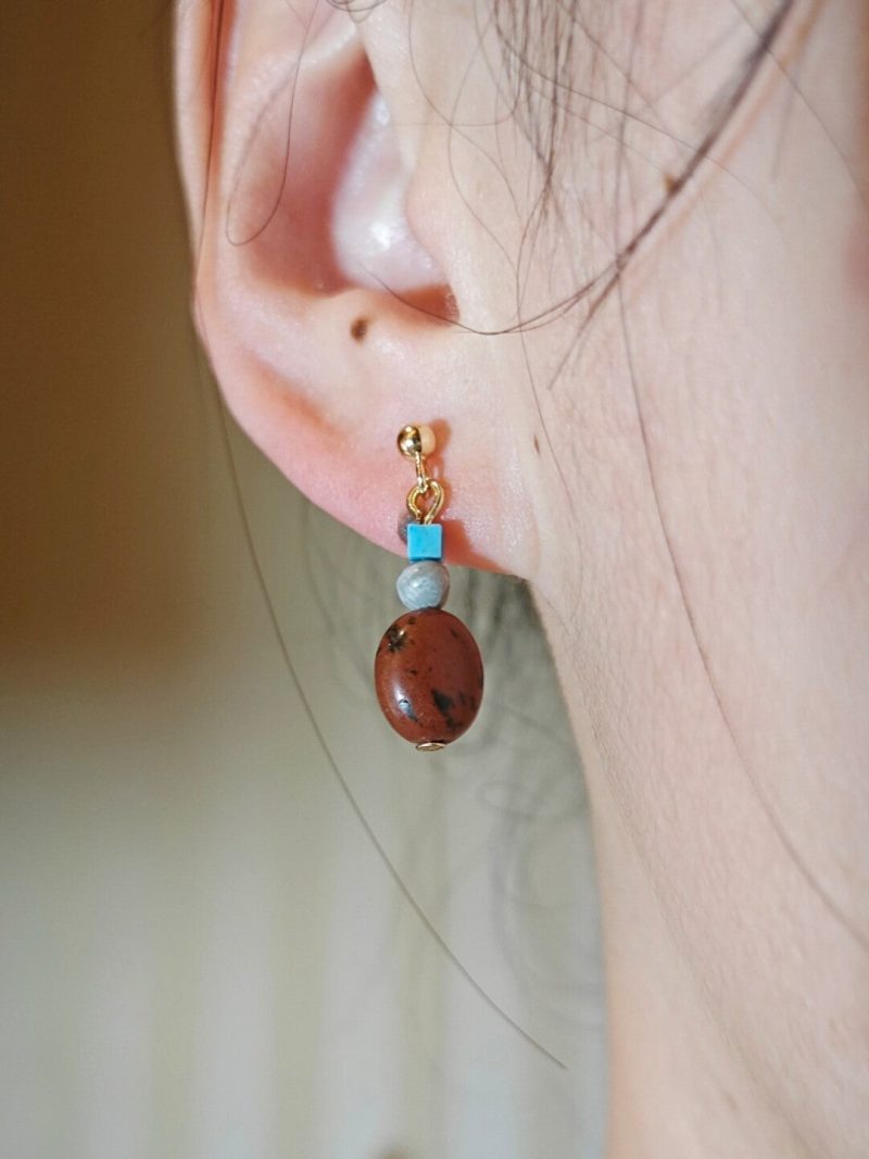 Chinoiserie RusticRedTurquoiseDropEarrings5