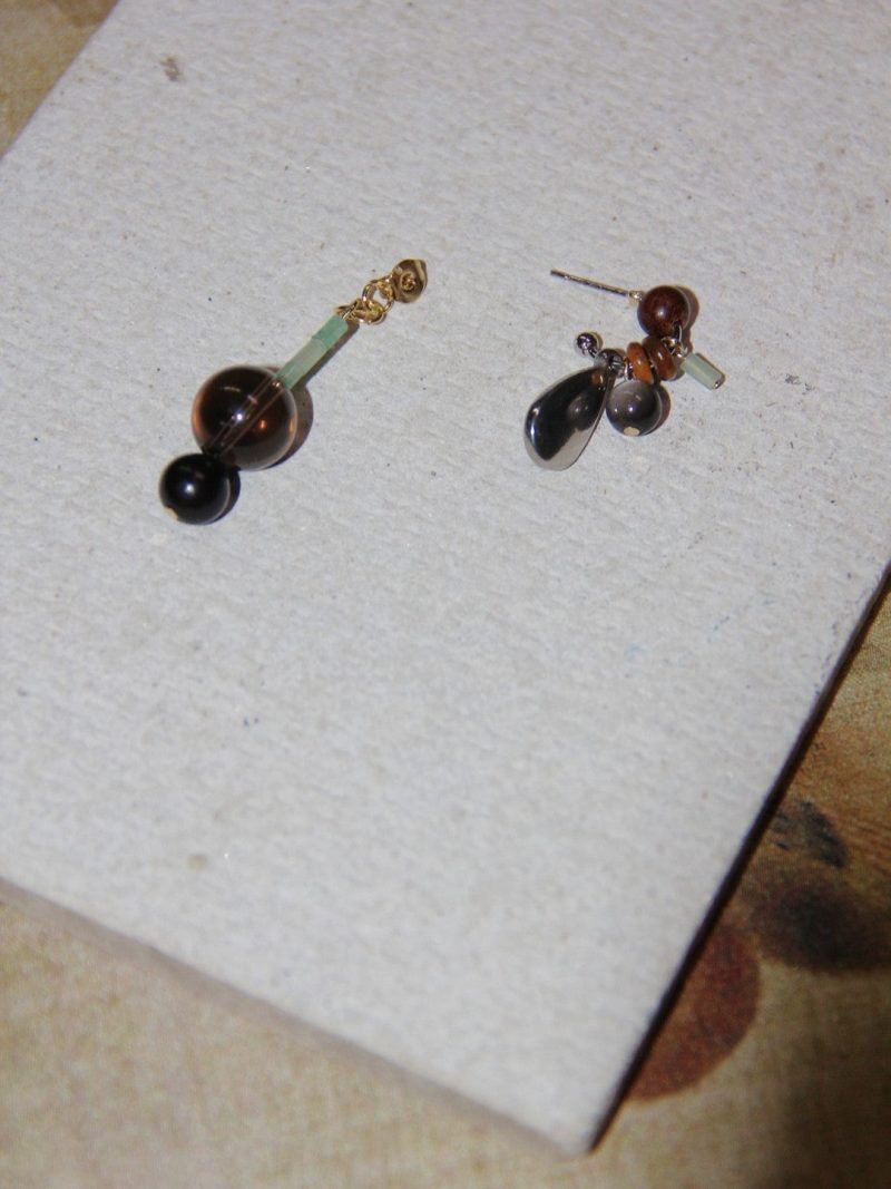 Chinoiserie SandalwoodBeadedBrownDropEarrings5