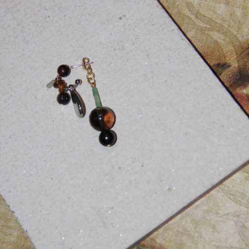 Chinoiserie SandalwoodBeadedBrownDropEarrings7