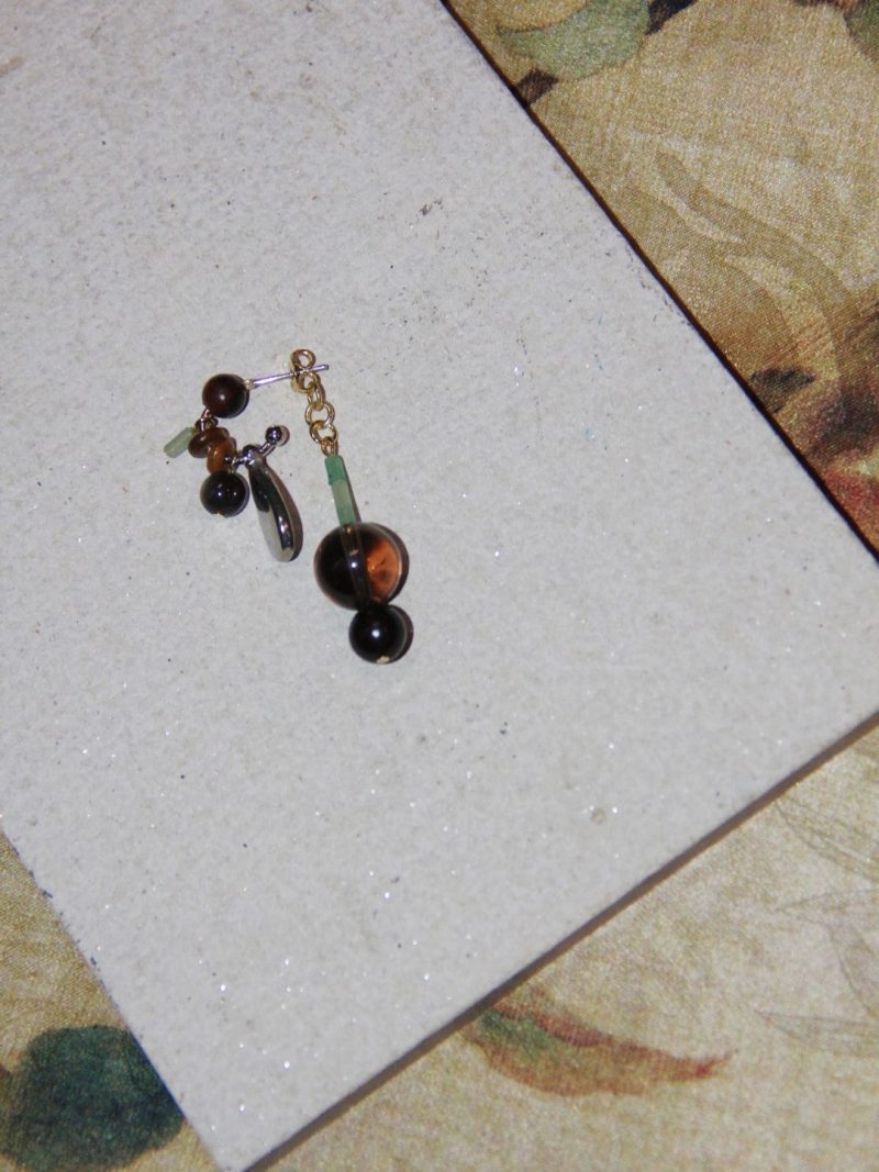 Chinoiserie SandalwoodBeadedBrownDropEarrings7