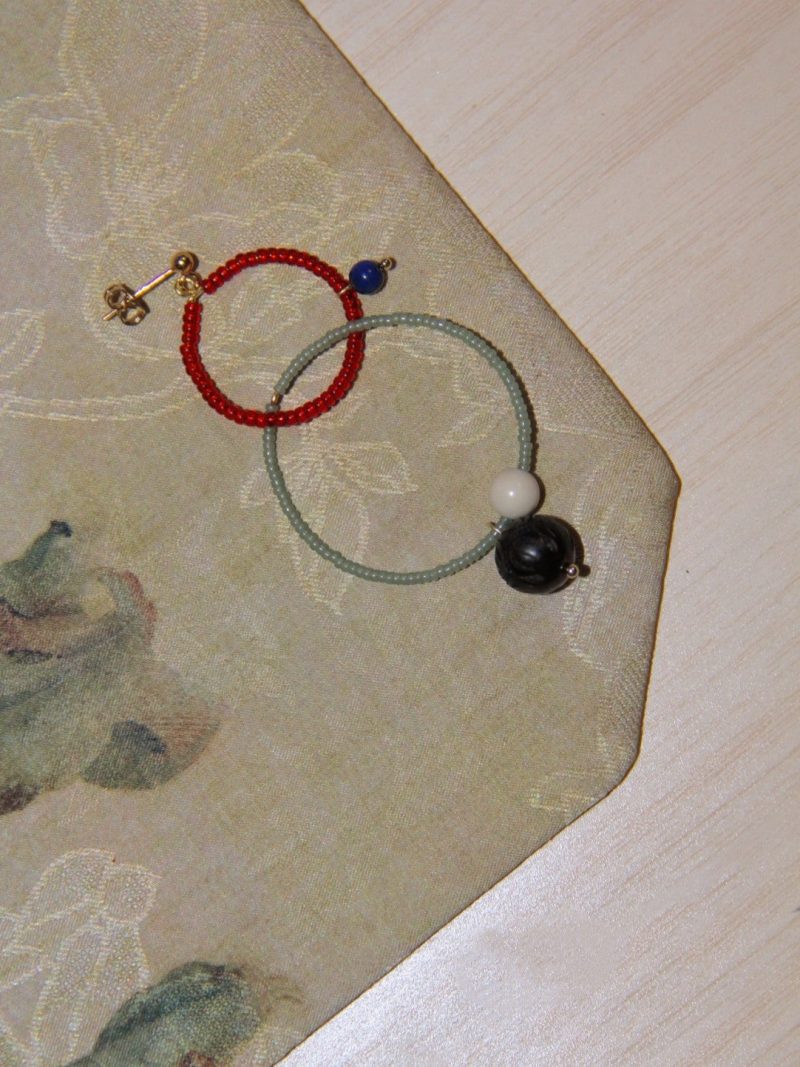 Chinoiserie SandalwoodBeadedHoopEarrings2