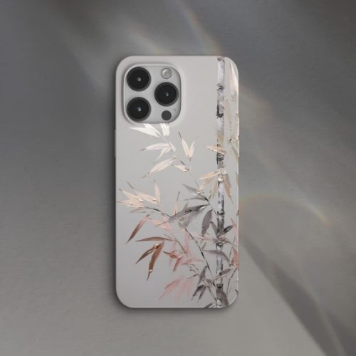 Chinoiserie SilverBambooPrintedPhoneCase1