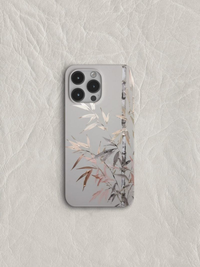 Chinoiserie SilverBambooPrintedPhoneCase2