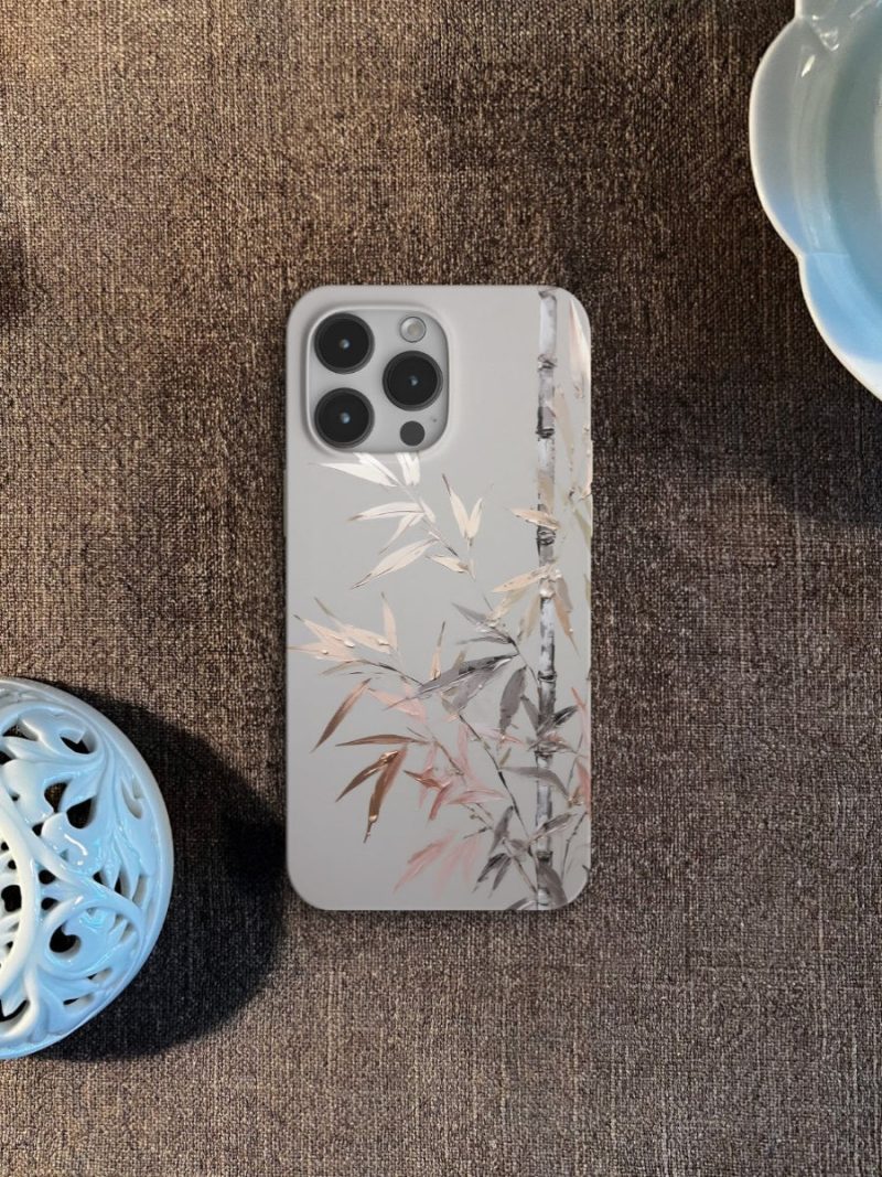 Chinoiserie SilverBambooPrintedPhoneCase3