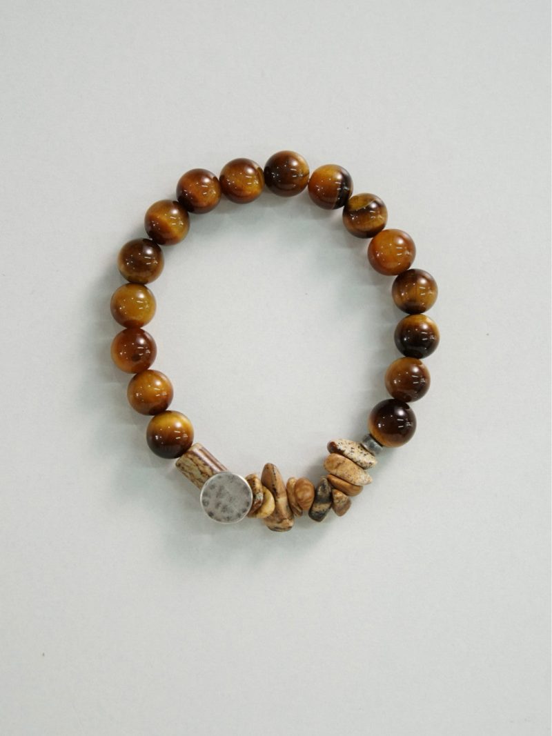 Chinoiserie SunsetMountainTiger sEyeBeadedBracelet3