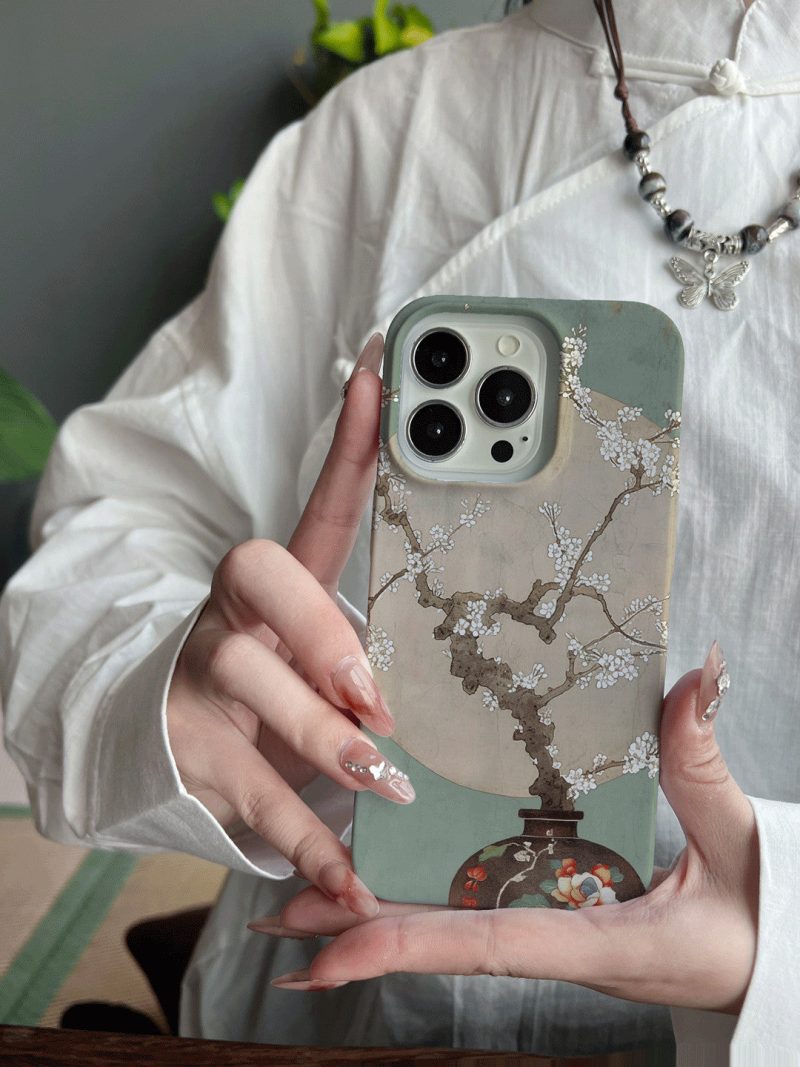 Chinoiserie VaseFlowerPrintedPhoneCase1