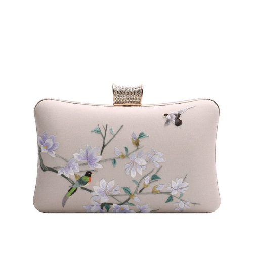 Chinoiserie WhiteMagnoliaEmbroideryClutchBag14