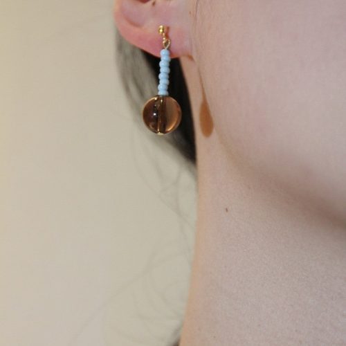 CoffeeBlueBeadedEarrings4