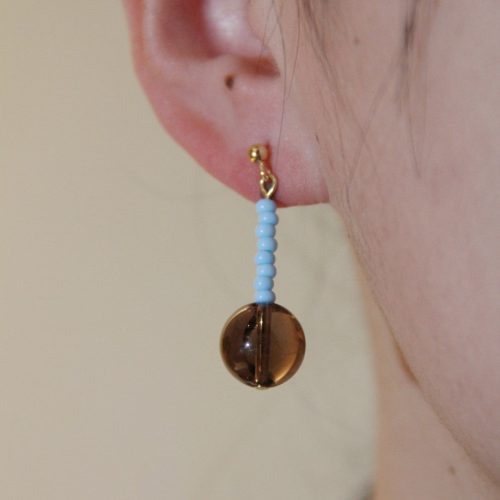 CoffeeBlueBeadedEarrings5