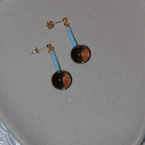 CoffeeBlueBeadedEarrings6