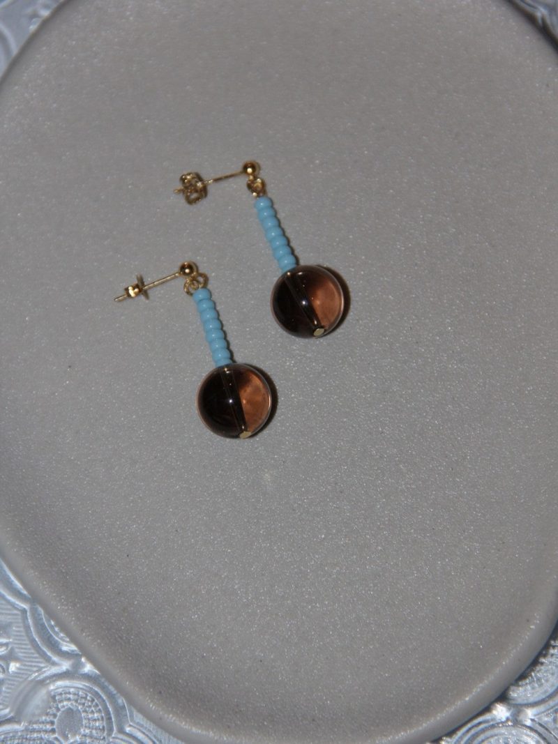 CoffeeBlueBeadedEarrings6