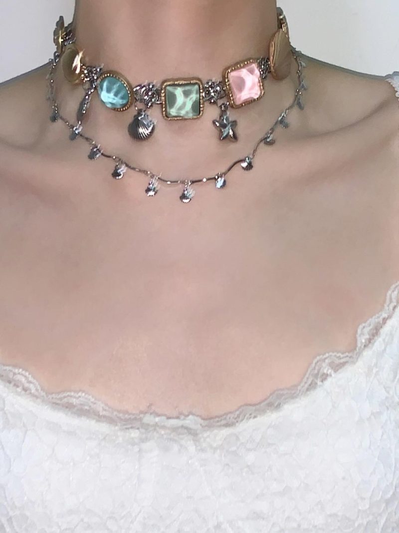 ColorfulGemstoneDoubleLayeredChoker2