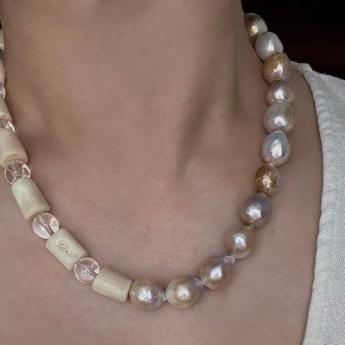 ColorfulGoldBaroquePearlCrystalBeadedNecklace12