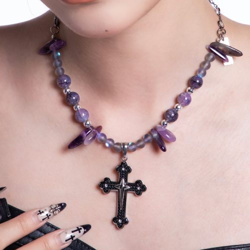 CrossCharmAmethystNecklace5