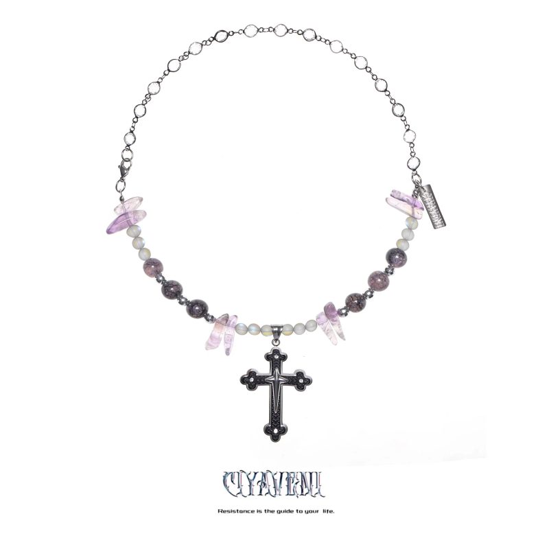 CrossCharmAmethystNecklace7