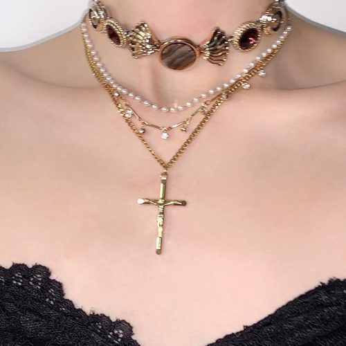 CrossPendantButtonsLayeredChokerNecklace1 9e8a1861 aa46 4381 be84 dd4a470b77c9