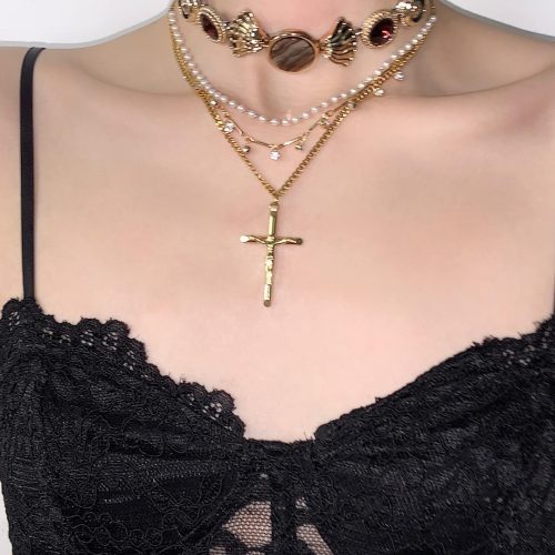 CrossPendantButtonsLayeredChokerNecklace2 34cd6aad 82d1 47cb 8d1c 64ee681e88ed