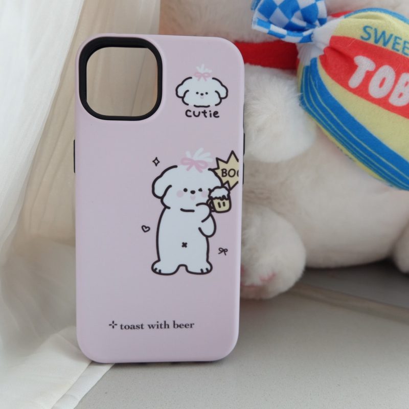 CuteCouplePuppyDoublelayerPhoneCase1