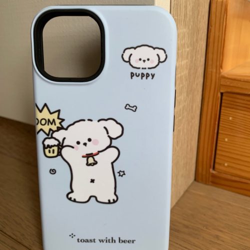 CuteCouplePuppyDoublelayerPhoneCase16