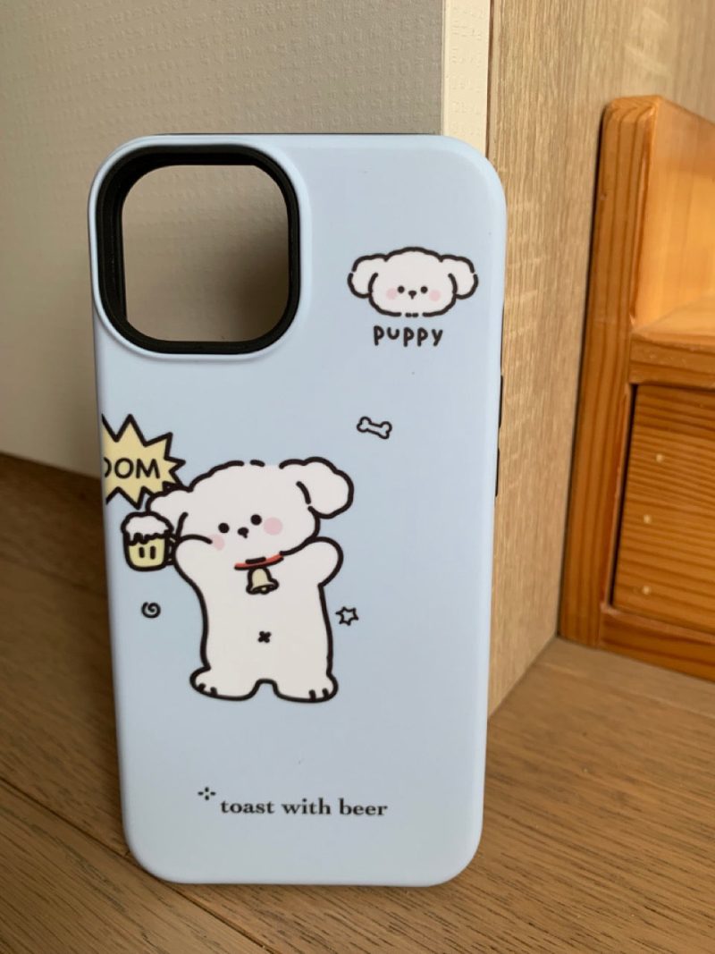 CuteCouplePuppyDoublelayerPhoneCase16