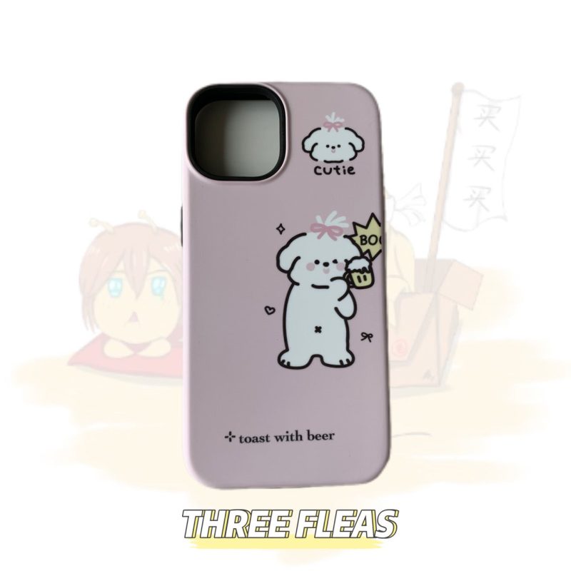 CuteCouplePuppyDoublelayerPhoneCase17