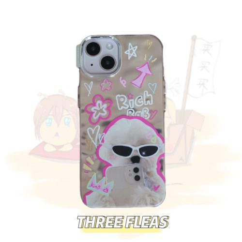 CuteDogPrintedMetallicWaterRipplePhoneCase12