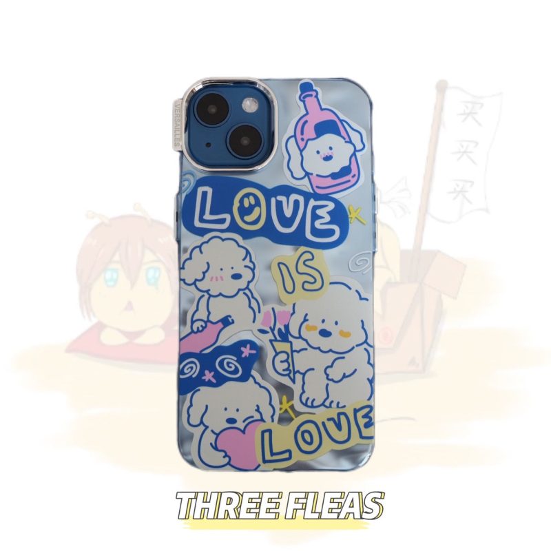 CuteDogPrintedMetallicWaterRipplePhoneCase2