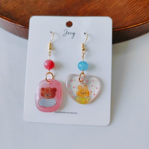 Cute Cartoon Handmade Shrink Plastic Earrings1