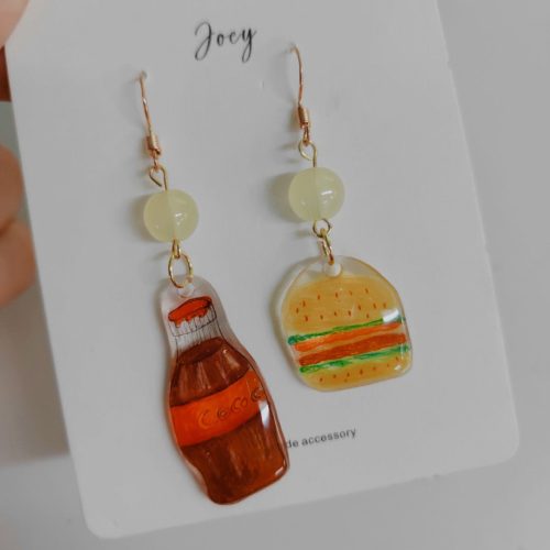 Cute Cartoon Handmade Shrink Plastic Earrings2