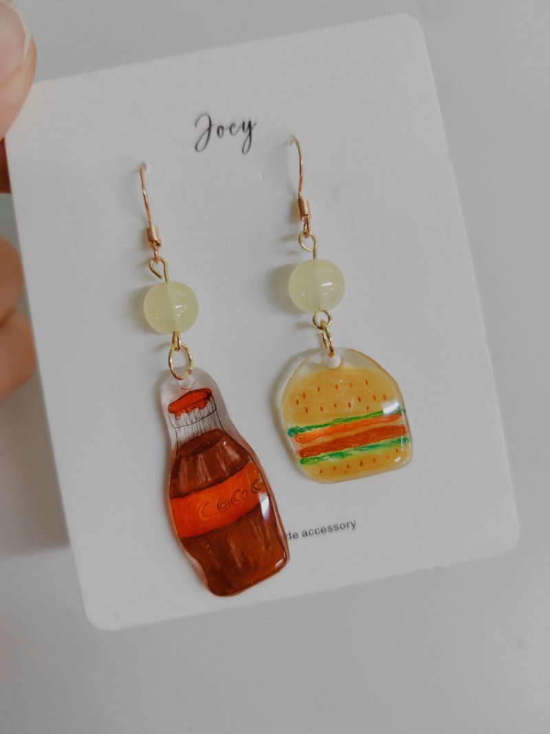 Cute Cartoon Handmade Shrink Plastic Earrings2