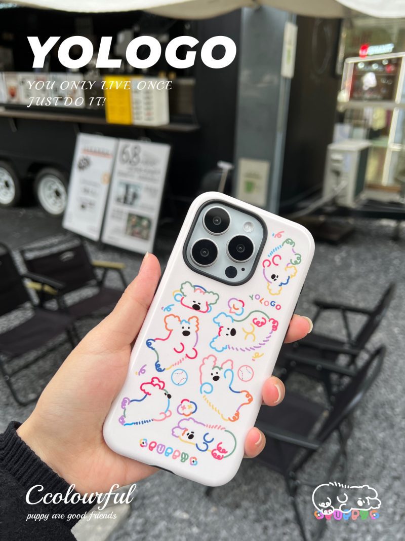 DopaminePuppyPrintedDoubleLayerPhoneCase4