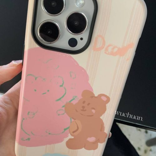 DrawingBearPrintedDoubleLayerPhoneCase9