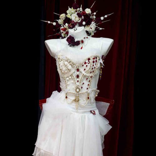 FeatherPearlBeadedLuxuryDressSet7